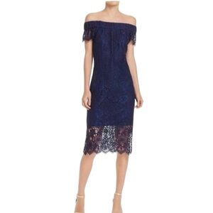 NWT Nanette Lepore “Hampton Court” Navy Lace Midi Dress